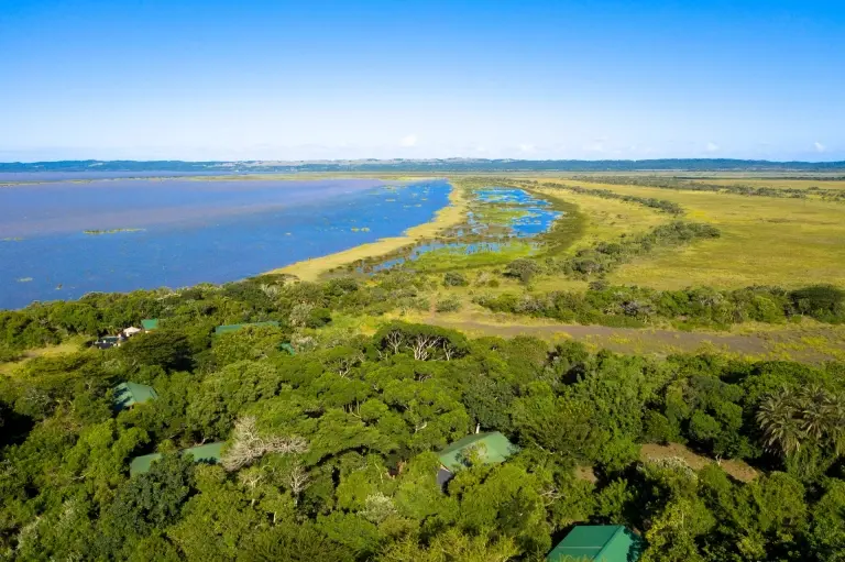 Aerial of iSimangaliso wetland in South Africa