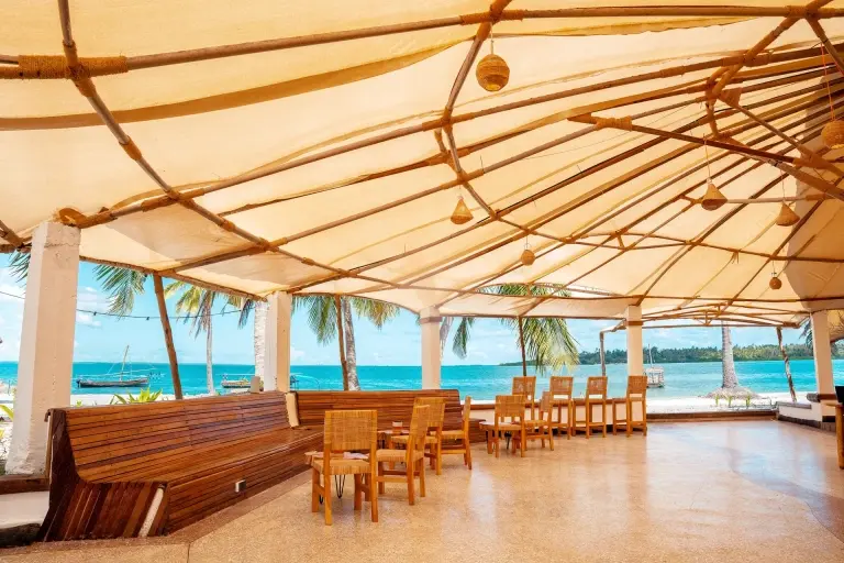 Beach bar at Basecamp Mafia Island Eco Resort in Tanzania