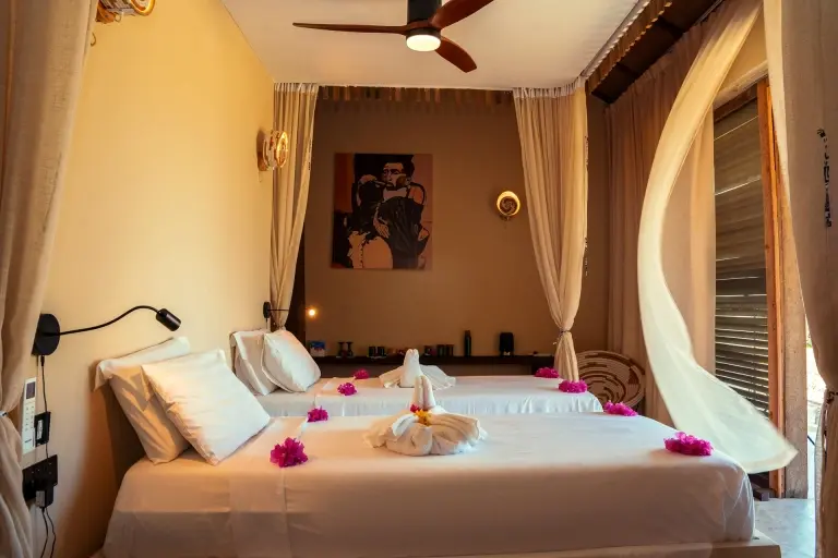 Superior twin room at Basecamp Mafia Island Eco Resort in Tanzania