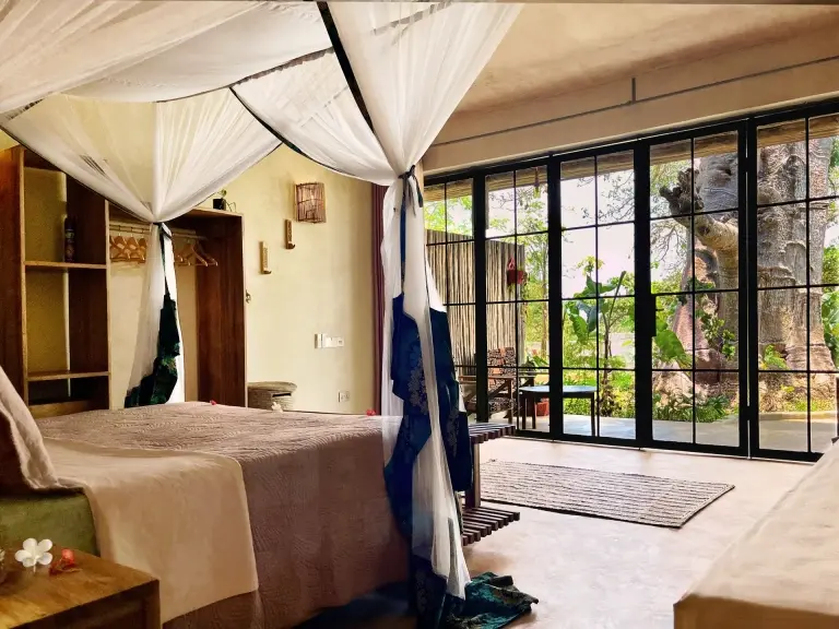 Double room at Afro Divers Lodge, Pemba, Tanzania.