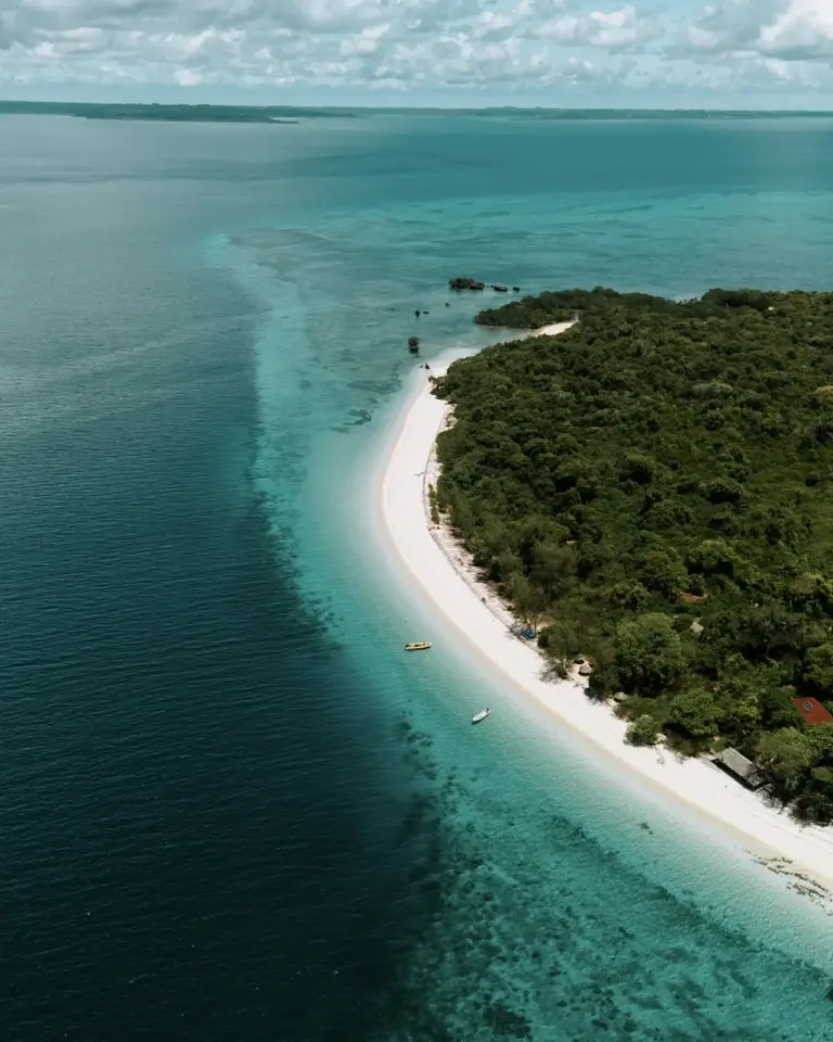 Coastal view of Afro Divers Lodge, Pemba, Tanzania.