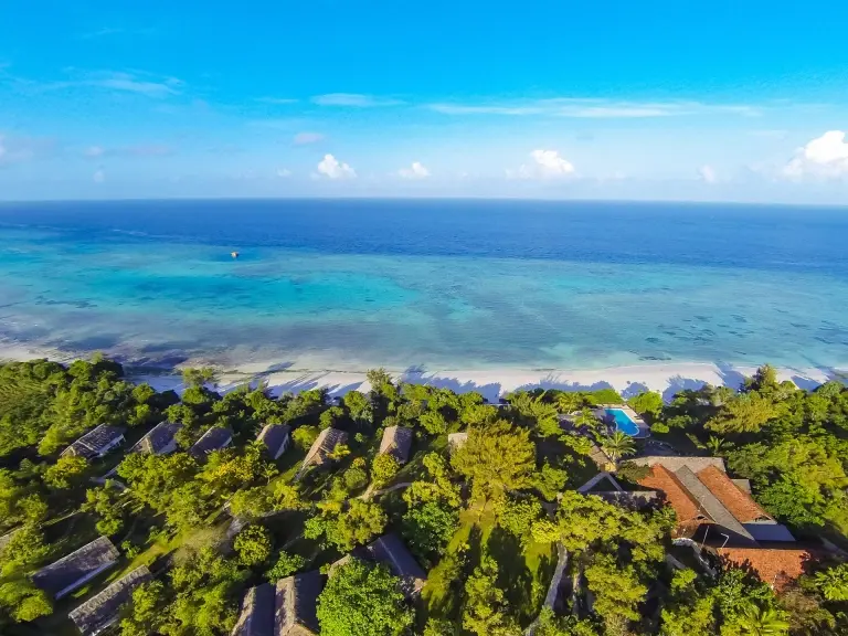 Aerial of The Manta Resort in Pemba, Tanzania