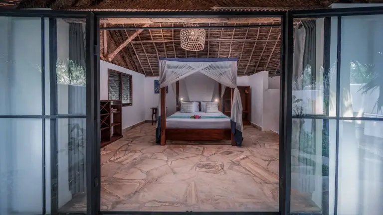 Standard garden room at The Manta Resort in Pemba, Tanzania