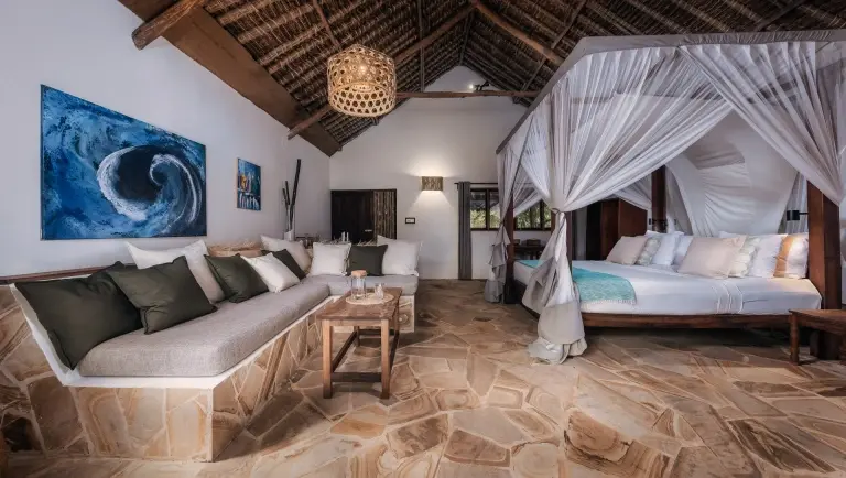Superior garden room at The Manta Resort in Pemba, Tanzania