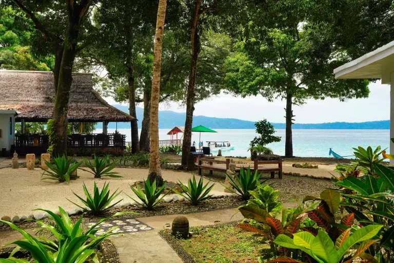 Garden at Spice Island Divers Resort in Ambon, Indonesia