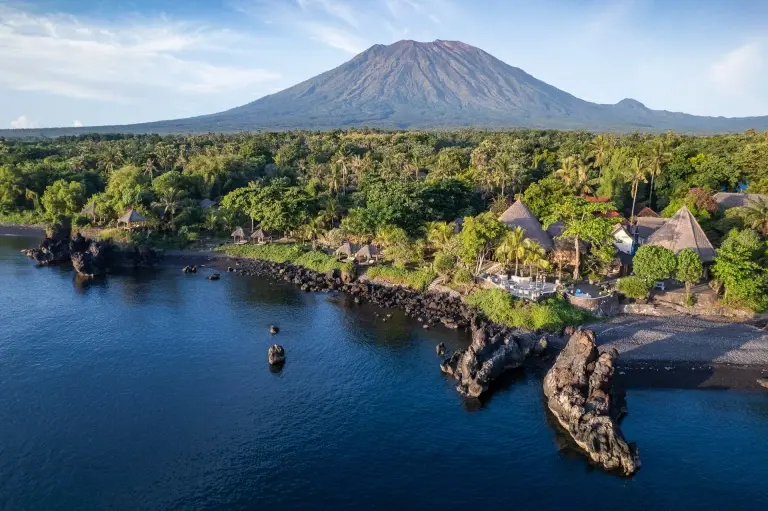 Aerial of Alam Batu Resort in Bali, Indonesia