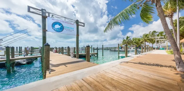 Biking on the deck at Bimini Big Game Club in the Bahamas