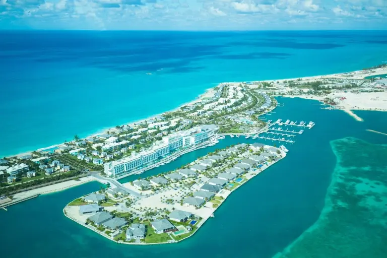Aerial of Bimini in the Bahamas
