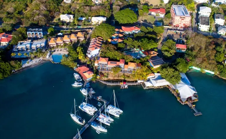 Aerial of True Blue Bay Boutique Resort in Grenada