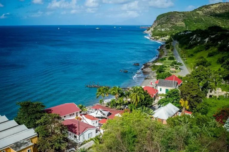Gustavia harbour in St Eustatius, the Caribbean