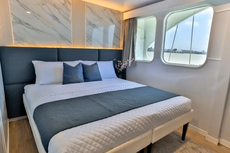Upper deck double cabin on Galaxy Diver II, Galapagos Islands