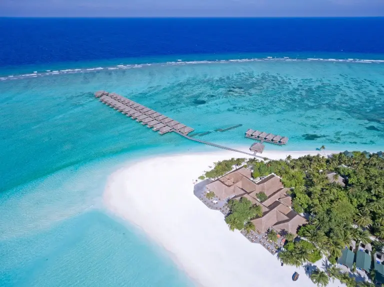 Aerial of Meeru Island in the Maldives