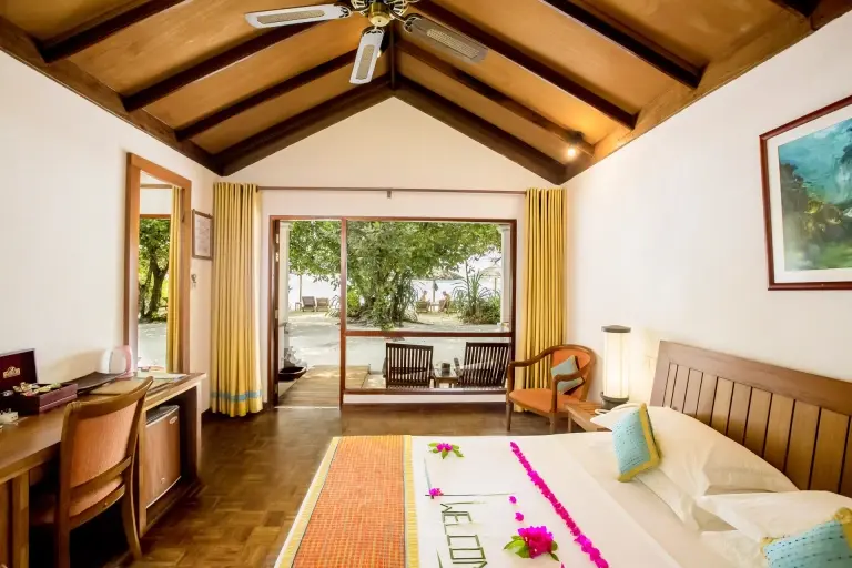 Villa bedroom at Reethi Beach Resort in the Maldives