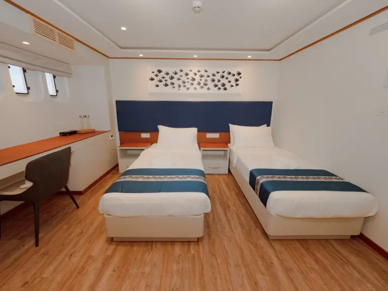 A twin cabin room on Seascape.