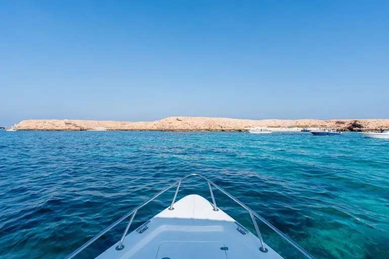 Boat in the Daymaniyat Islands, Oman