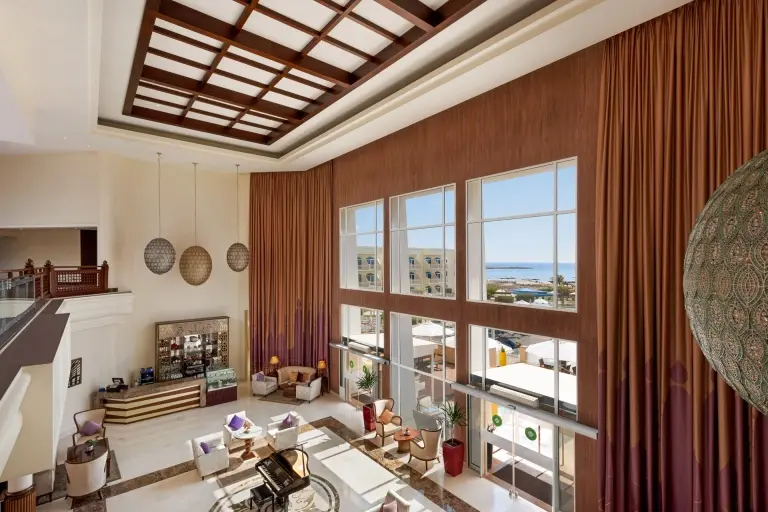 Dhofar lobby lounge at Wyndham Garden Resort in Mirbat, Oman
