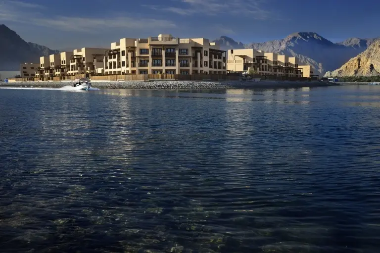 Atana Resort at sunrise in the Musandam Peninsula, Oman