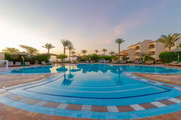 Swimming pool at Flamenco Beach in El Quseir, Egypt, the Red Sea