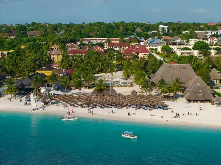 Aerial view of Kendwa Rocks Beach Hotel, Zanzibar
